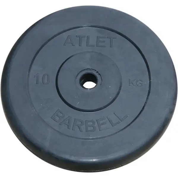 Диск обрезиненный BARBELL ATLET 10 кг / диаметр 26 мм 