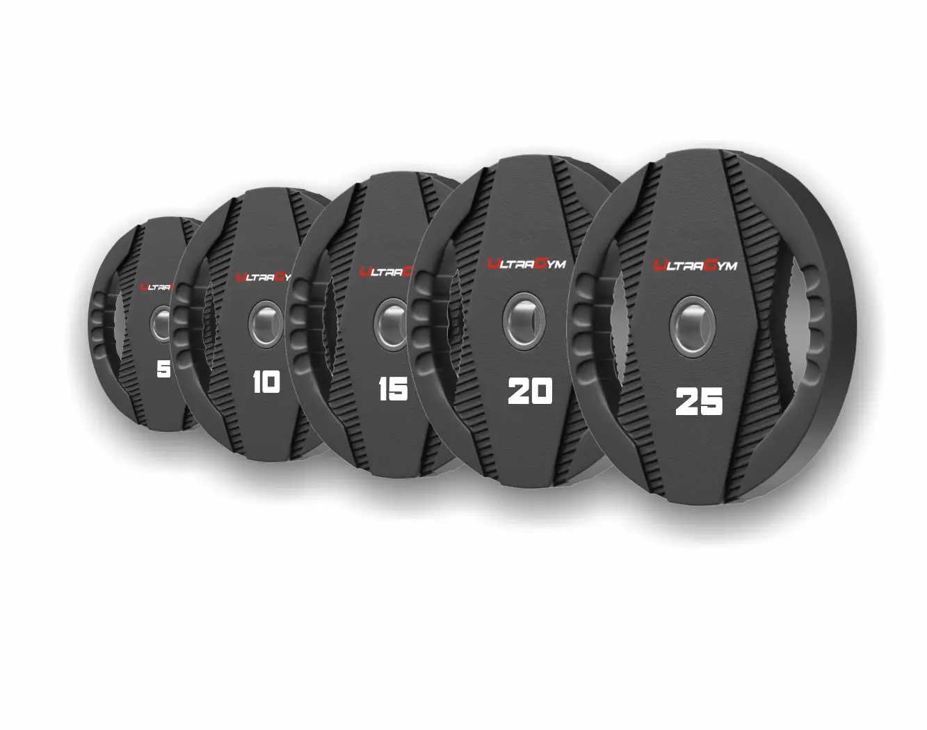 Диски полиуретановые UG2030С с двумя хватами в ассортименте 1,25кг